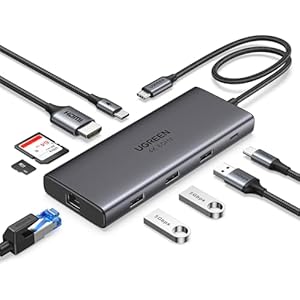 UGREEN Revodok Pro 109 USB C Hub 9 in 1 10Gbps USB C 3.2 & USBA 3.2 4K HDMI, 100W Power Delivery, SD/TF Card Reader Gigabit Ethernet for MacBook Pro/Air, iPhone 16 15 Pro/Max, Thinkpad and M