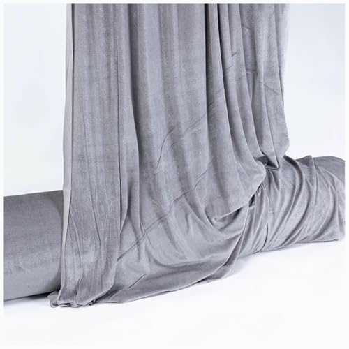 Tissu en velours au mètre stretch brillant gris vêtement et costume
