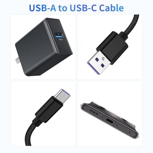 2 Pack 6.6FT/2M USB C Charging Cable for PS5/Xbox Series X/S Controller/Switch 2 Console, Replacement USB Charging Cord Nylon Braided Type-C Ports Accessories for PlayStation 5 (Black)