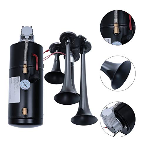 BESPORTBLE Kit de Buzinas de Trem Buzina de Ar 150 Psi 4 Trompete para Motocicleta CaminhÃ£o-Barco C