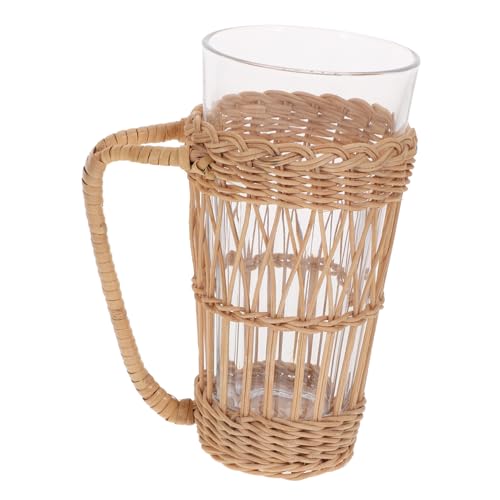 Garneck Rattan Glass Tea Cup Water Cup Creative Wine Cup Drinking Glasses Clear Coffee Mug Coffee Mugs Beverage Mugs Clear Espresso Cups Wine Cups Juice Glasses Water Glasses Pp Vine