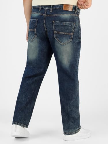 Image of Urbano Plus Men Mid Rise Regular Fit Washed Jeans Stretchable