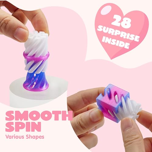 JOYIN 28 Pcs Valentines Day Gift Impossible Spiral Cone Stress Toy with Valentine Cards, 3D Printed Passthrough Toy for Kids Valentine Party Favors Gift Classroom Exchange Boys & Girls by JOYIN - Image 5