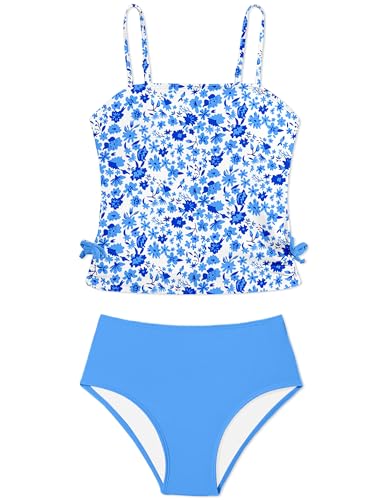 Image of Girls Tankini Swimsuits Two Piece Bathing Suit Drawstring Swimwear Set for Girls 7-18 Years