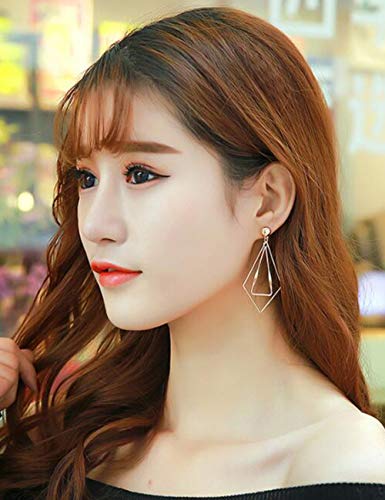 Chargances Geometric Triangle Earring Metal Simple Drop Dangle Earrings Gold Bohemian Dangling Costume Earring For Women Girls Prom Birthday Party Gift Fashion Jewelry (Gold) #TOP2