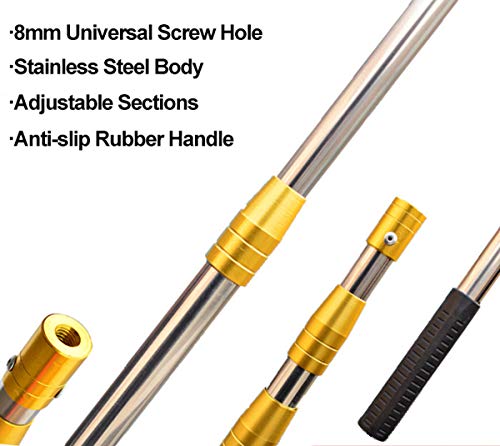 image for Cyfie 145cm 4.8Ft Retractable Telescopic Pole, Stainless Steel Fishing