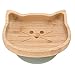 LÄSSIG Bambini Piatto di legno Piatto per spuntini per bambini, fatto di bambù Ventosa in silicone antiscivolo/Platter Little Chums Cat, turchese