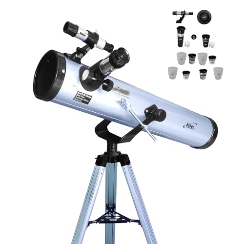 Seben Teleskop 76/700 AZ - astronomisches Spiegelteleskop inklusive Aluminium Stativ, großem...