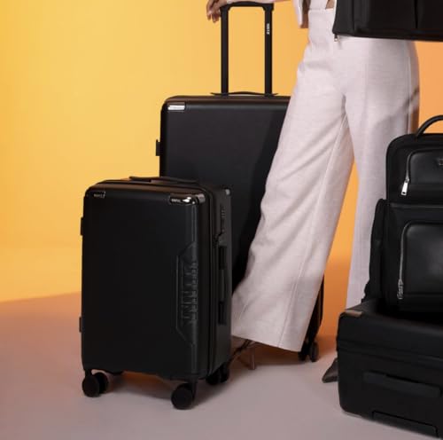 Image of WNTR Dawn X Medium Luggage 75L, Lightweight Hard Shell Carry On Trolley Bag with TSA Lock, 360 Spinner Wheels, Lightweight Trolley Bags for Travel (Obsidian Black)