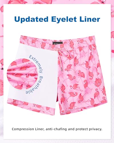 SURF CUZ Mens Swim Trunks with Compression Liner Quick Dry Swim Shorts Swimming Trunks 2 in 1 Bathing Suit Zipper Pockets2