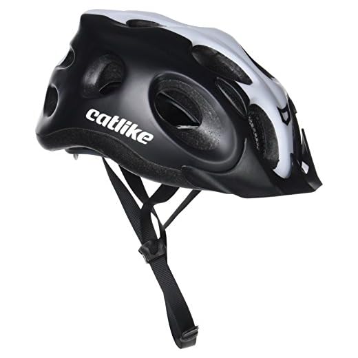 Catlike Tiko Casco de Ciclismo, Unisex Adulto, Negro/Blanco, M/55-61 cm