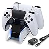 PS5 Controller Charging Station Dock, Dual Charging for Dualsense, Wireless Accessories with Blue LED ON/Off Automatically