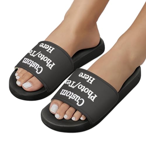 Generic Custom Slides Slippers Personalized Slippers Sandals with Photo Name Text Bathroom Slippers for Men Women 7