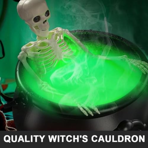 Caldero Halloween con luces para decoración exterior e interior de hogar 6