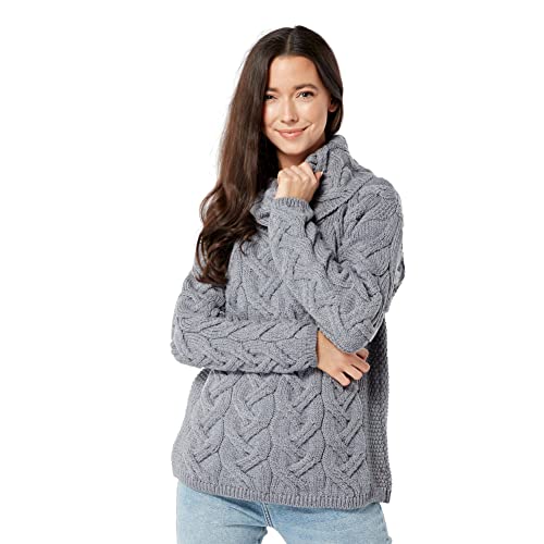Image of Soft Merino Chunky Cable Cowl Aran Sweater by Aran Woollen Mills