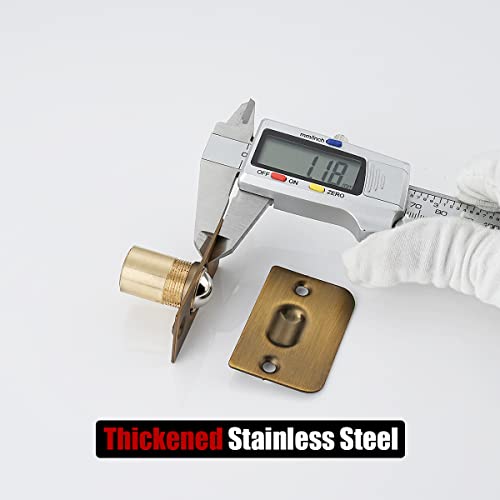 Image of JQK Closet Ball Catch Door Hardware, Stainless Steel Catch Adjustable with Strike Plate, Bronze 2 Pack, HBC100-YRB-P2