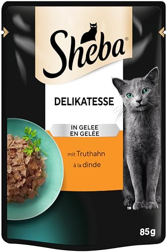Sheba Delikatesse Katzen Nassfutter im Portionsbeutel mit Truthahn in Gelee 28x85g – Ansicht 2