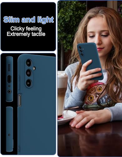 Image of DIZORO Microfiber Candy Case Compatible for Samsung A15 5G Smooth Touch Cushion Liquid Soft Silicone Gel Rubber Phone Cases Non-Slip Full Body Protective Shockproof Back Cover (Blue)