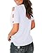 Jescakoo Summer Hi Lo Womens T Shirts Deep V Neck Rayon Blouses Tee Tops White M