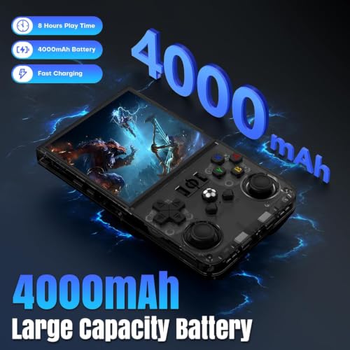 Image of R36MAX Retro Handheld Game Console, 128GB Retro Gmaing Console with 4.0 Inch IPS HD Screen, Portable Retro Gaming Console, Support 30+ Emulator Console Video Game Console, Black