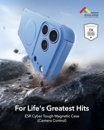 Image of ESR for iPhone 17 Pro Case, for MagSafe, Rugged, Light Blue | Camera Control, 7X Military-Grade Drop Protection, Magnetic Phone Case, Shockproof, Dustproof Port Cover, Secure Grip