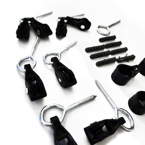 Jogo De Peças Repositoras Completo Para Varal De Teto Preto