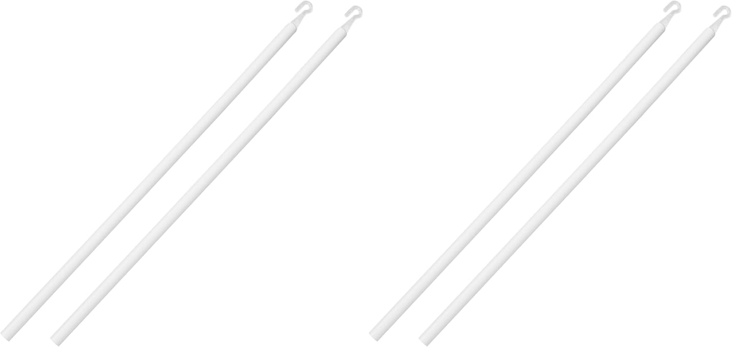 2Pcs Blinds Wand Replacement with Hook and Handle White Fiberglass Long Vertica Blind Wand for Windows Curtain Door Shades Opener Accessory (24Inch) (Pack of 2)