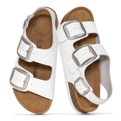 Image of Project Cloud 100% Genuine Leather Beach Sandals for Women 2026 with Lightweight & Comfortable Slides for Women - Non Slip with Memory Foam Slingback Womens Sandals 2026 (Garda)