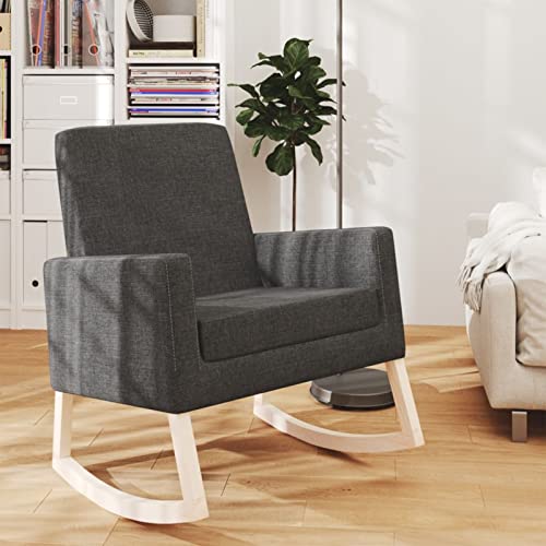 Catherinol Silla Mecedora, Mecedora Lactancia, Sillon Lactancia, Butacas De Salon, Sillones Relax, Butaca, Sillon Lectura, Sillon Balancin, Sillones Comodos, de Tela Gris Oscura