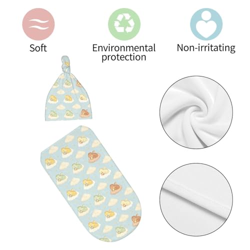 Image of Dragon Print Newborn Baby Swaddle Blanket Cloud Moon Star Baby Stuff,with Beanie hat Sets, Soft Gifts for Unisex Boys Girls Shower Infant