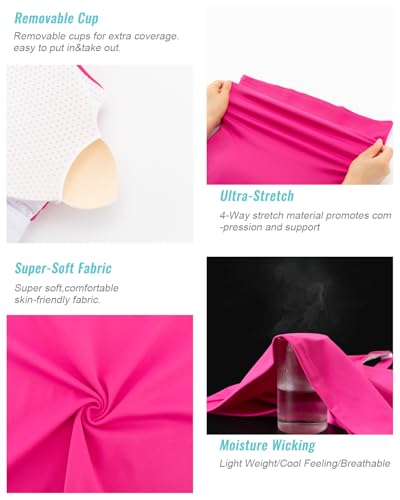 Image of RUNNING GIRL Workout Tops for Women,Racerback Tank Tops with Built in Bras,Padded Sports Bra Yoga Tank Athletic Tops