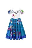 Seaehey Mirabel Madrigal Disfraz de princesa mago mago de bruja Isabela Madrigal Cosplay Helloween Mirabel Cosplay Vestido de Cosplay, azul, XL