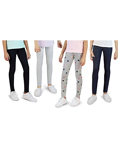 Vigoss Girls' Active Leggings - 4 Pack Comfort Stretch, Yoga Performance Leggings For Girls (2T - 16), Size 6X, Asst1 #TOP10