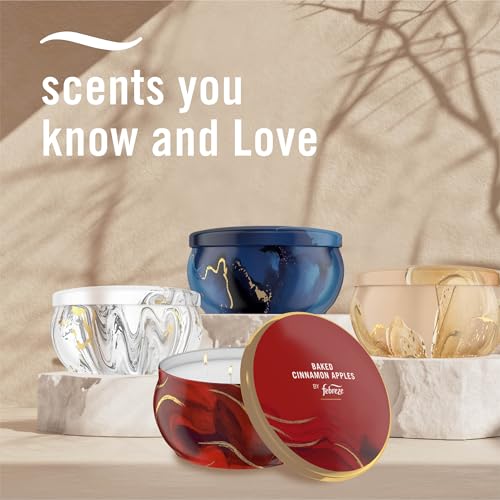 Image of Febreze Scented Candle, Baked Cinnamon Apples Scent, 4 Wick Candle, Reusable Tin, Long Lasting Even Burn, 11oz, Single Pack
