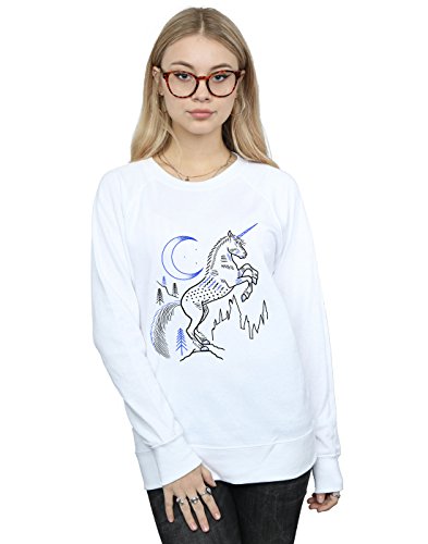 Harry Potter Women's Unicorn Line Art Sweatshirt White Large