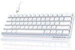 DIERYA 60% Clavier mécanique, DK61se Clavier de jeu filaire avec interrupteurs rouges, LED Ultra-Compact rétroéclairé 61 Clés Mini Clavier de bureau pour ordinateur portable Windows PC Gamer Typiste(Blanc)
