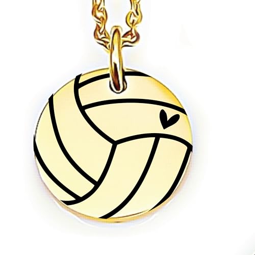 Sierra Metal Design The Spike Necklace Volleyball Necklace Gold SMDesign Volleyball Necklace with Heart Necklace with Volleyball Season Necklace Jewelry for Volleyball Games