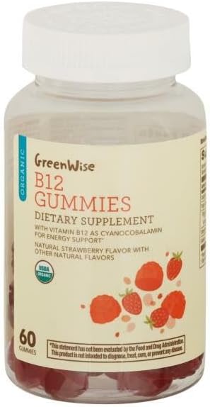 Green-Wise Organic Vitamin B12 Gummies, Strawberry Flavor - 60 Gummies
