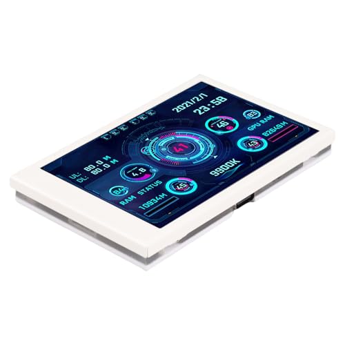 Image of Dpofirs Computer Temp Monitor, 3.5in PC Sensor Panel Display, PC Temperature Display for CPU Hard Disk Data, PC Case Secondary Screen (White)