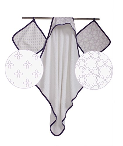 Bacati Petals/Floral 3 Piece Muslin, Lilac