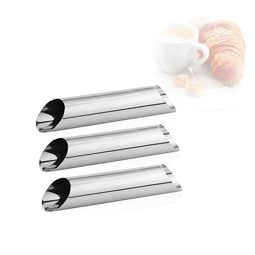PRETYZOOM Diy Baking Molds 3 Stainless Steel Cylindrical Cannoli Tubes Connoli Molds