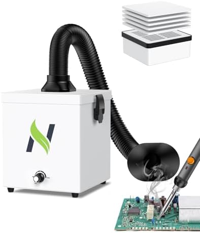 Lötabsaugung mit 168 m³/h regulierbarer Saugleistung, H13-HEPA-Filter Lötrauchabsaugung 99,99% Reinigungsleistung, kompakter Rauchabsauger für DIY-Löten und Elektronikreparaturen