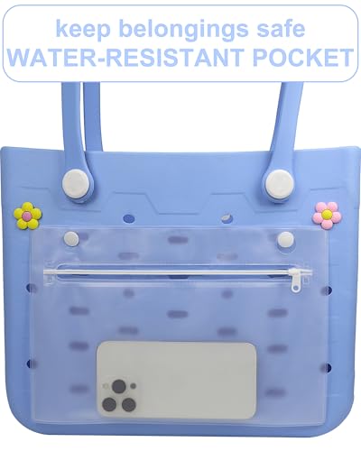 Beach Bag for Women | Waterproof Rubber Tote Bag with Zipper Pocket for Beach, Pool, Travel, Groceries, Sports3