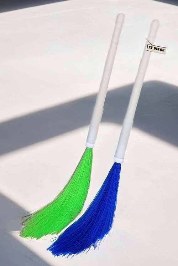 Plastic Wet and Dry Broom/Jhadu - Ideal for Floor Cleaning, Folding/Traveling - 39" (Pack of 2) (Blue, Green)-image-22