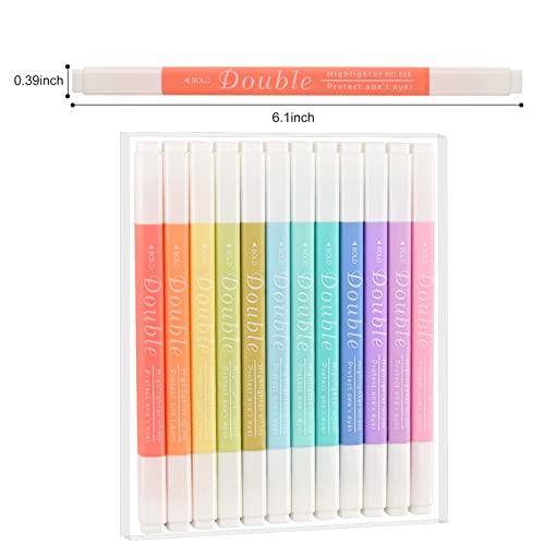 Yoousoo Aesthetic Pastel Highlighters Assorted Colors, 12Pack Bible Highlighters And Pens No Bleed Dual Tips Marker Pen, Quick Dry Highlighters For For Journaling Note Taking School Supplies #TOP5