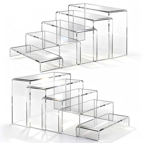 10 Pcs Large Acrylic Risers Display Shelf Set