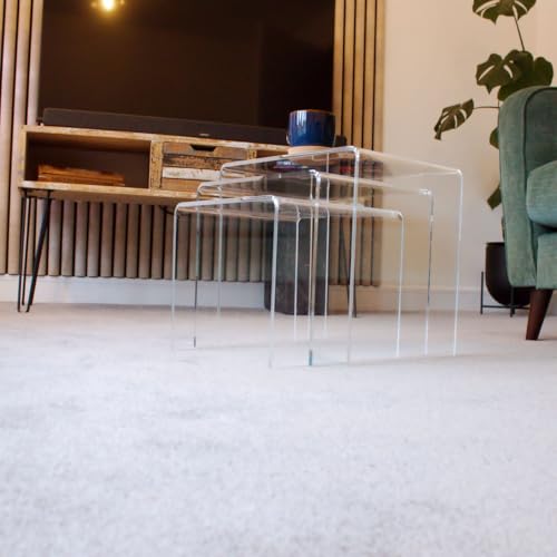 Acrylic Perspex Plastic Nest of Tables Living Room Table Hygienic Easy Clean 4 Acrylic Perspex Plastic Nest of Tables Living Room Table Hygienic Easy Clean - Image 4
