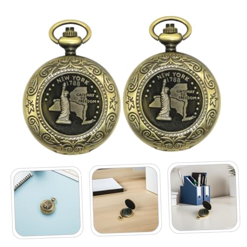 Brújula Vintage de Bolsillo OSALADI con Cadena 2 piezas miniatura 7