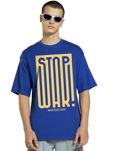 T-shirt oversize homme Bewakoof bleu pour un look streetwear XL