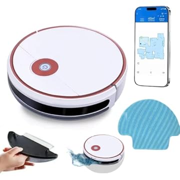 Aspirador de Pó Robô 3 em 1, Robo Aspirador e Passa Pano, Carregamento AutomáTico, App Inteligente, Branco